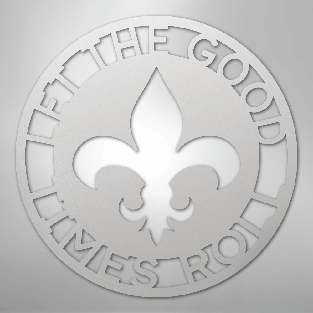 Fleur De Lis Ring Monogram - Steel Sign