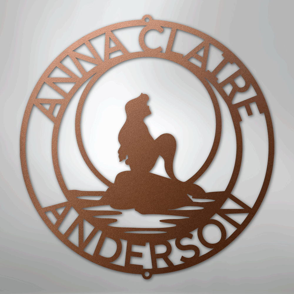 Mermaid 2 Monogram - Steel Sign