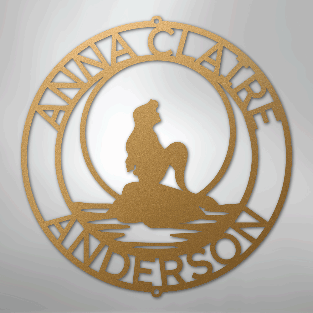 Mermaid 2 Monogram - Steel Sign