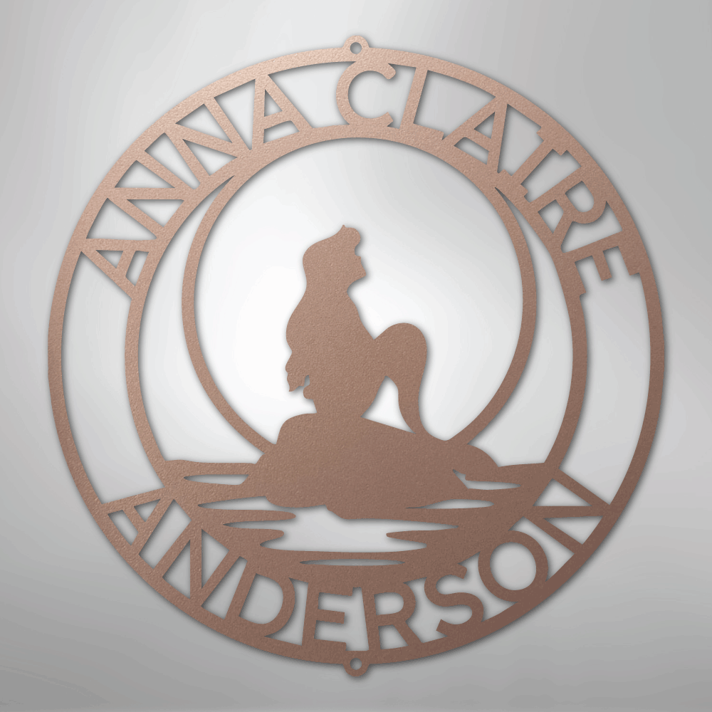 Mermaid 2 Monogram - Steel Sign