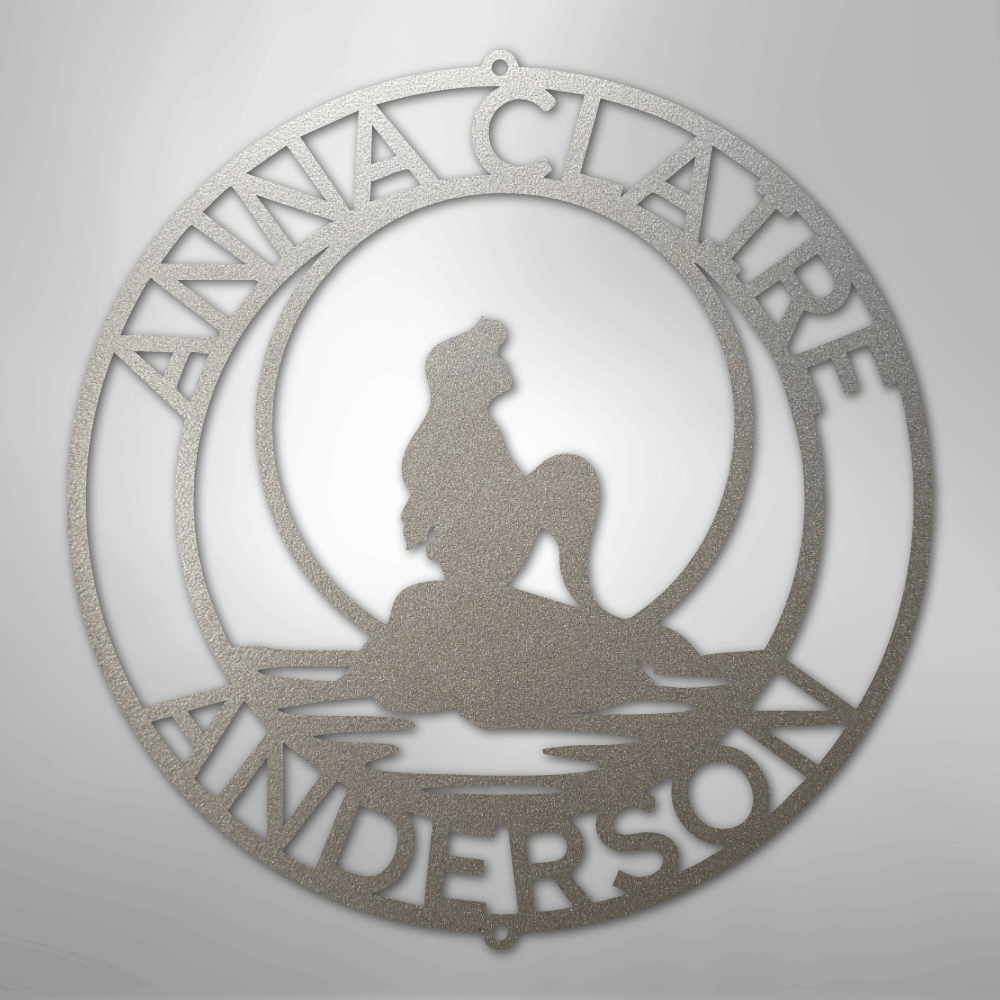 Mermaid 2 Monogram - Steel Sign