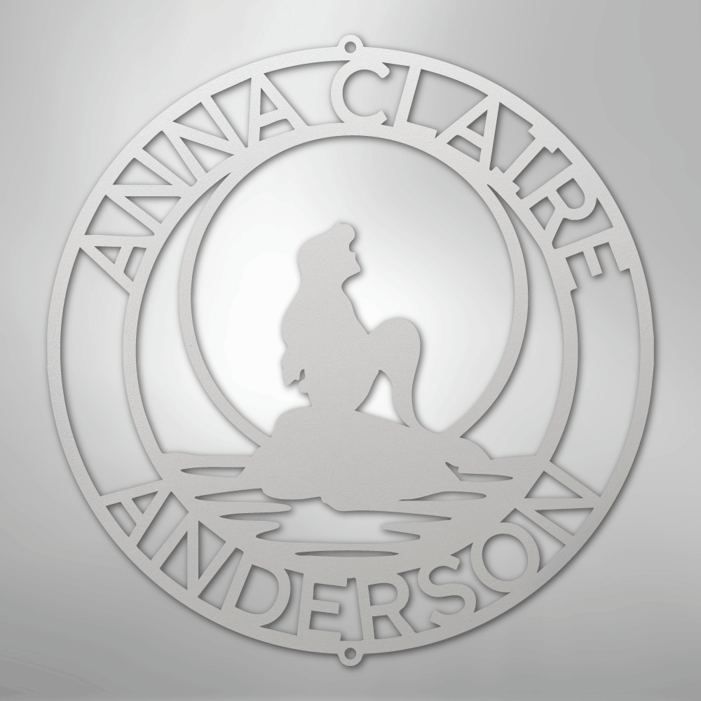 Mermaid 2 Monogram - Steel Sign