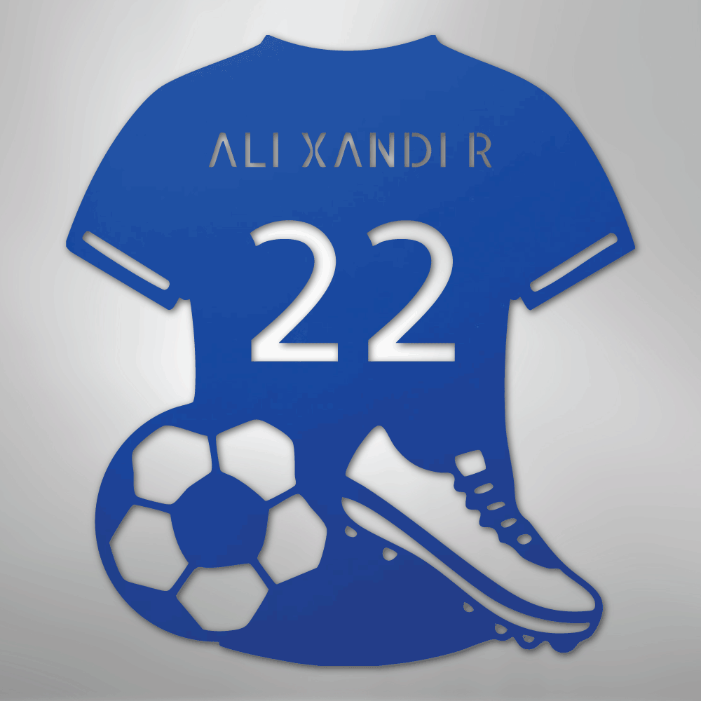 Soccer Jersey Monogram - Steel Sign
