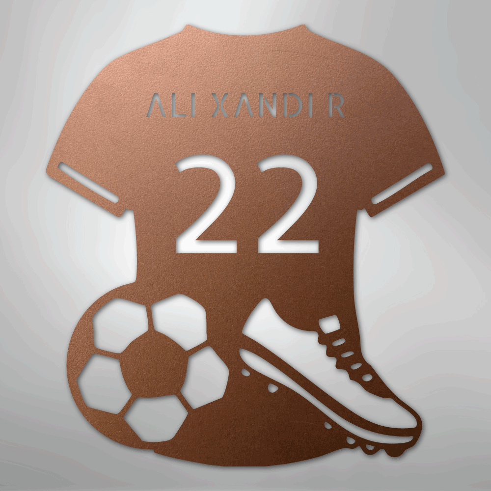Soccer Jersey Monogram - Steel Sign