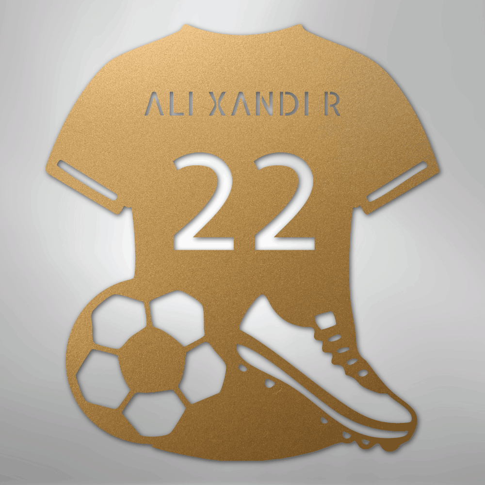 Soccer Jersey Monogram - Steel Sign