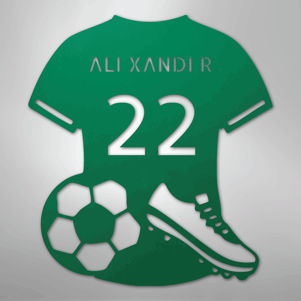 Soccer Jersey Monogram - Steel Sign