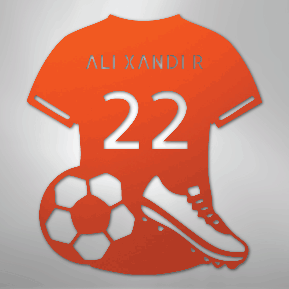 Soccer Jersey Monogram - Steel Sign