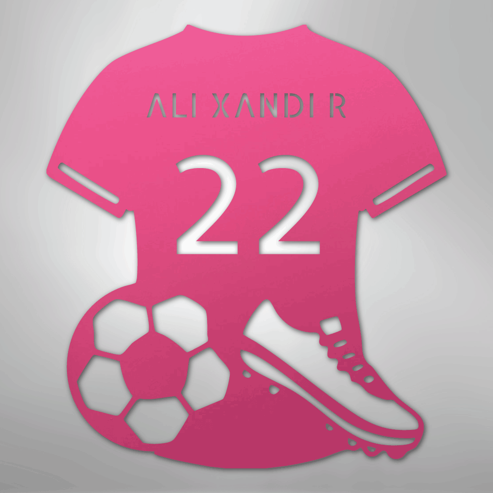 Soccer Jersey Monogram - Steel Sign