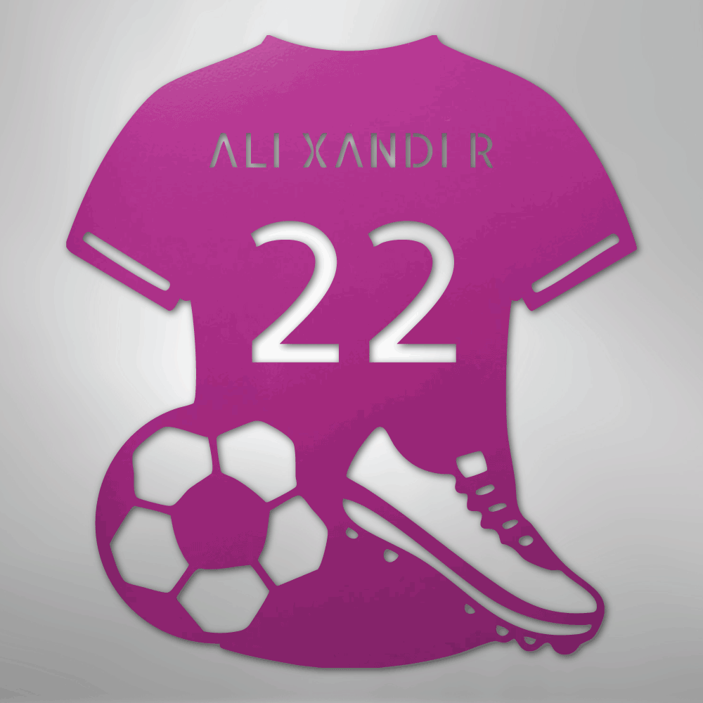 Soccer Jersey Monogram - Steel Sign