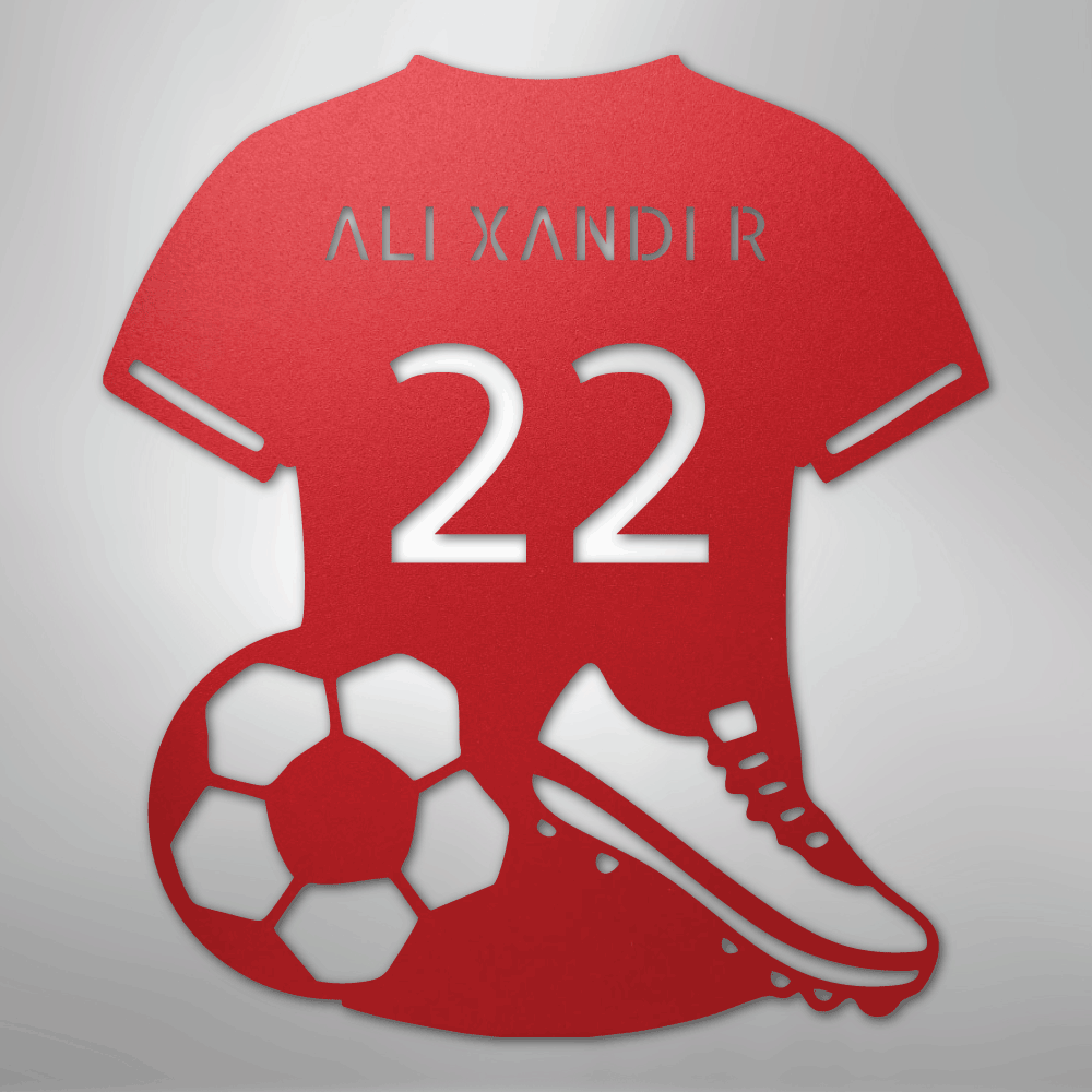Soccer Jersey Monogram - Steel Sign