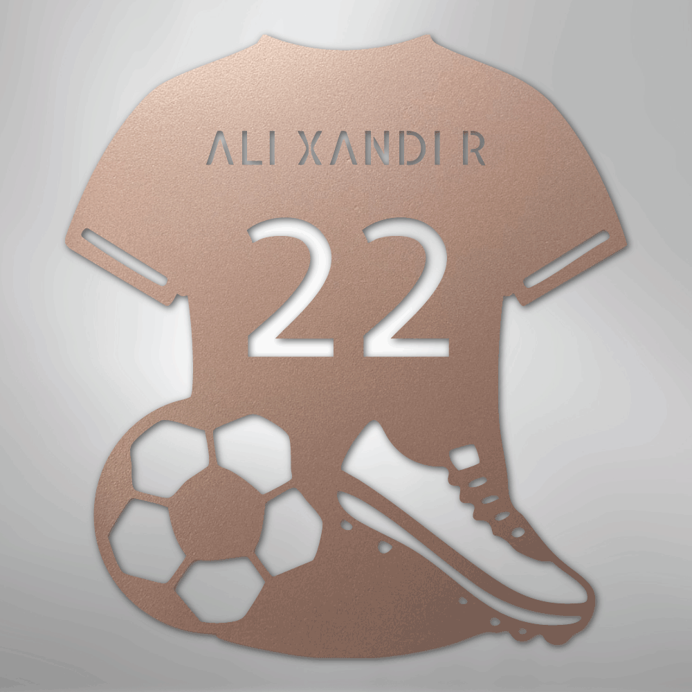 Soccer Jersey Monogram - Steel Sign