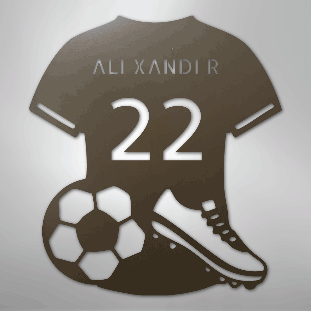 Soccer Jersey Monogram - Steel Sign