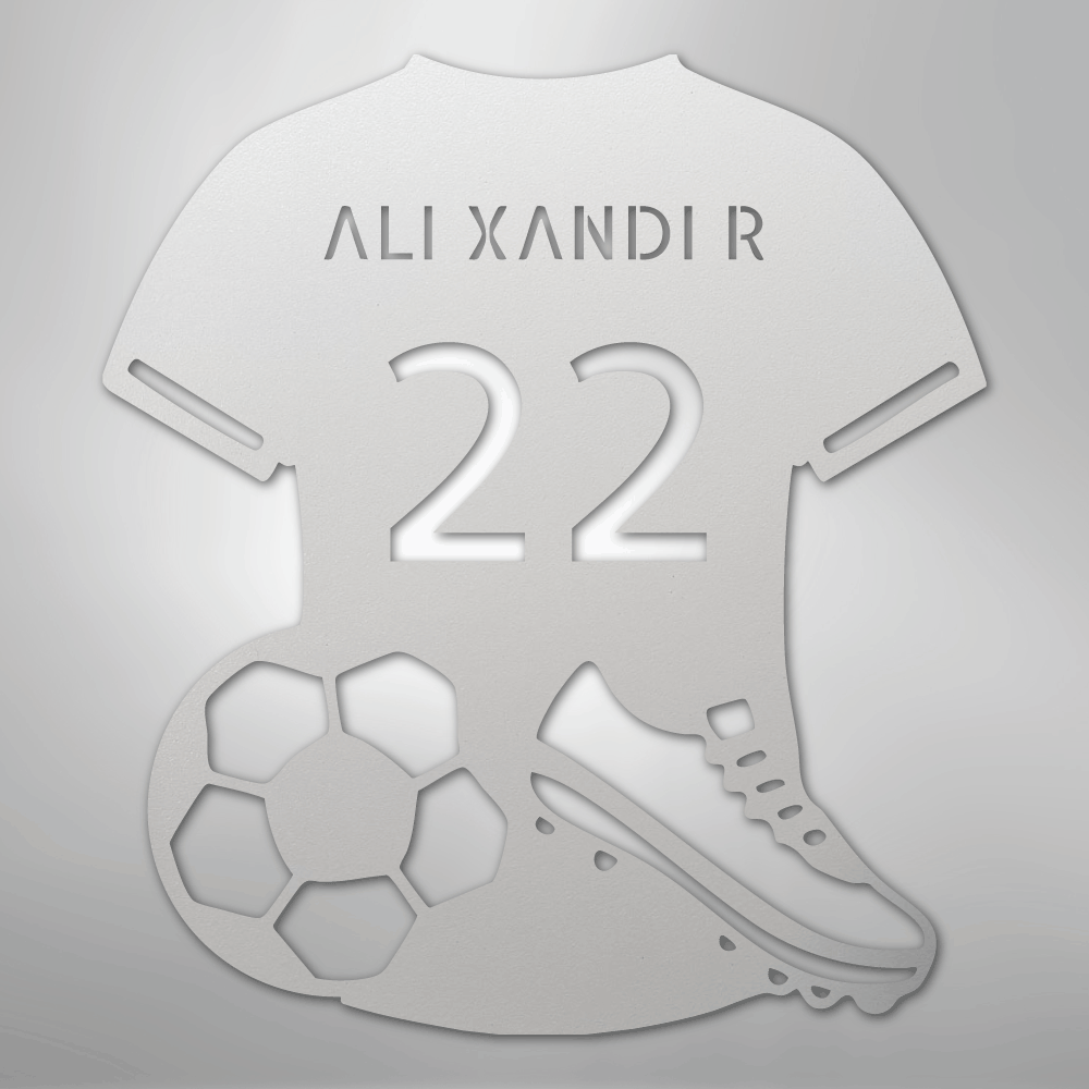 Soccer Jersey Monogram - Steel Sign