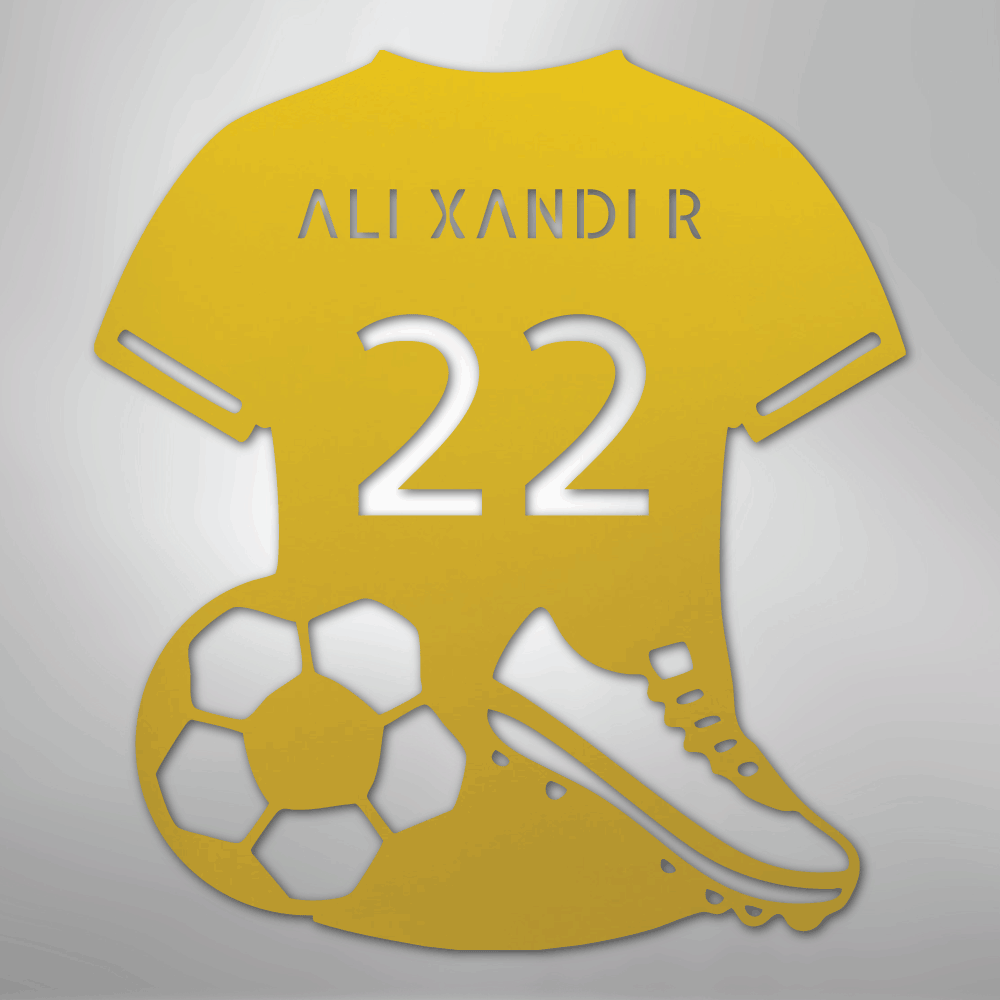 Soccer Jersey Monogram - Steel Sign