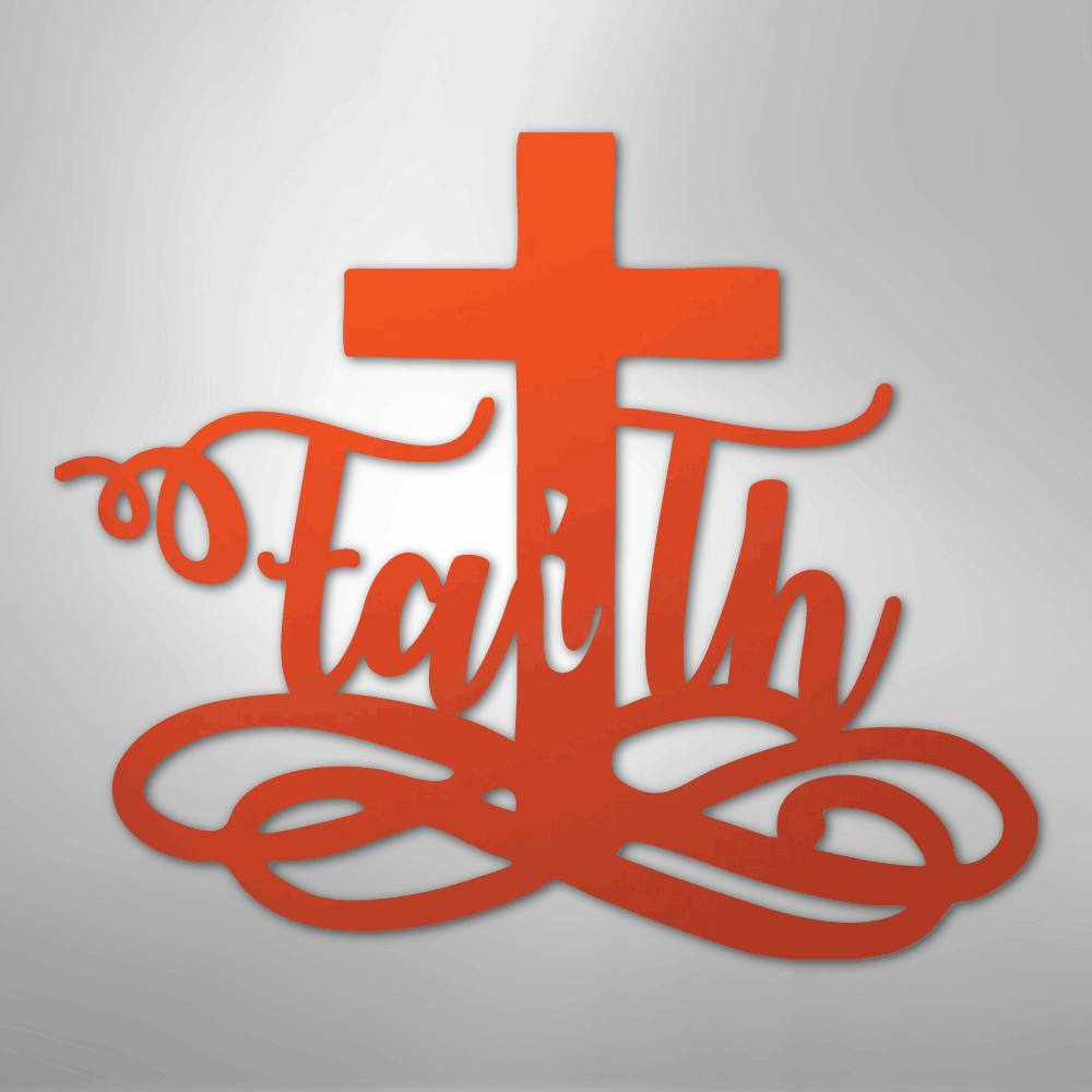 Faith Cross - Steel Sign