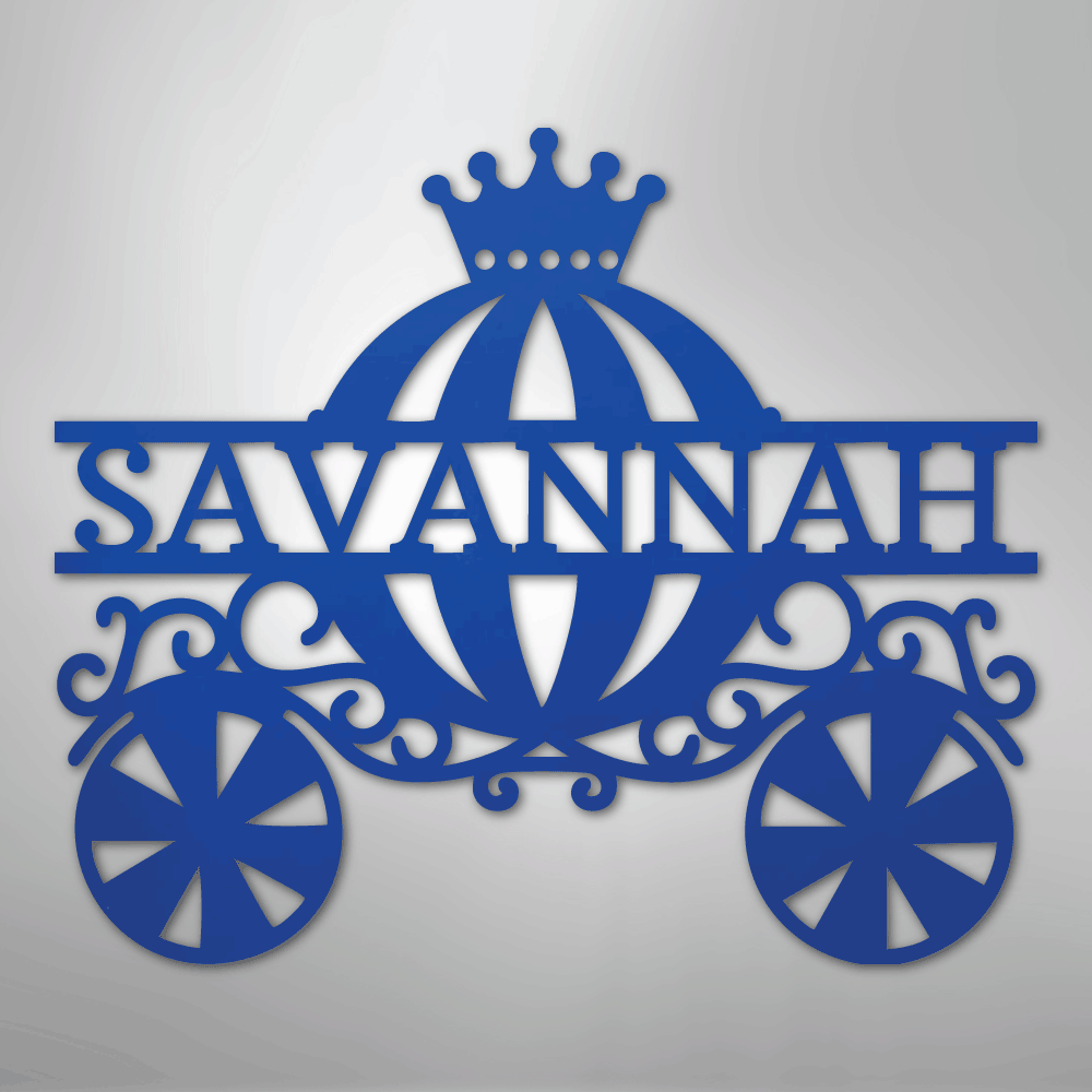 Princess Carriage Monogram - Steel Sign
