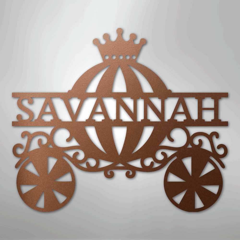 Princess Carriage Monogram - Steel Sign