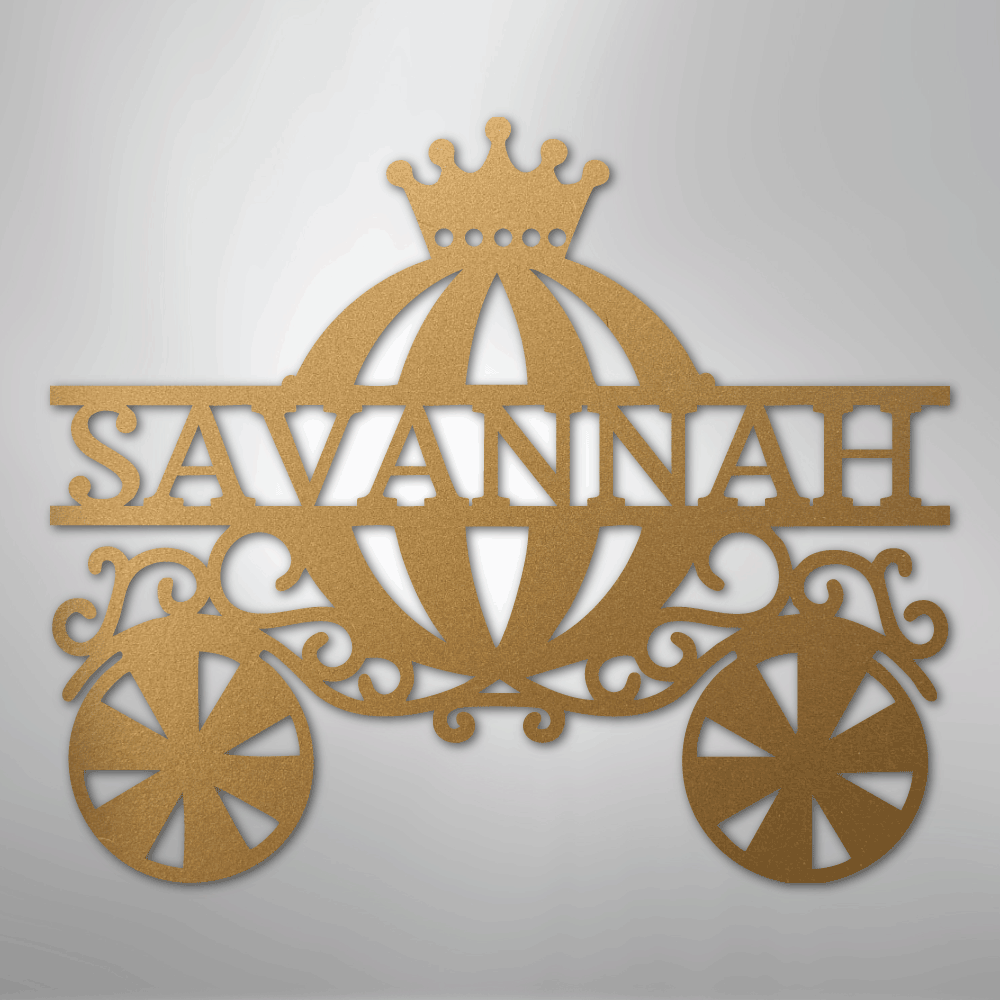 Princess Carriage Monogram - Steel Sign