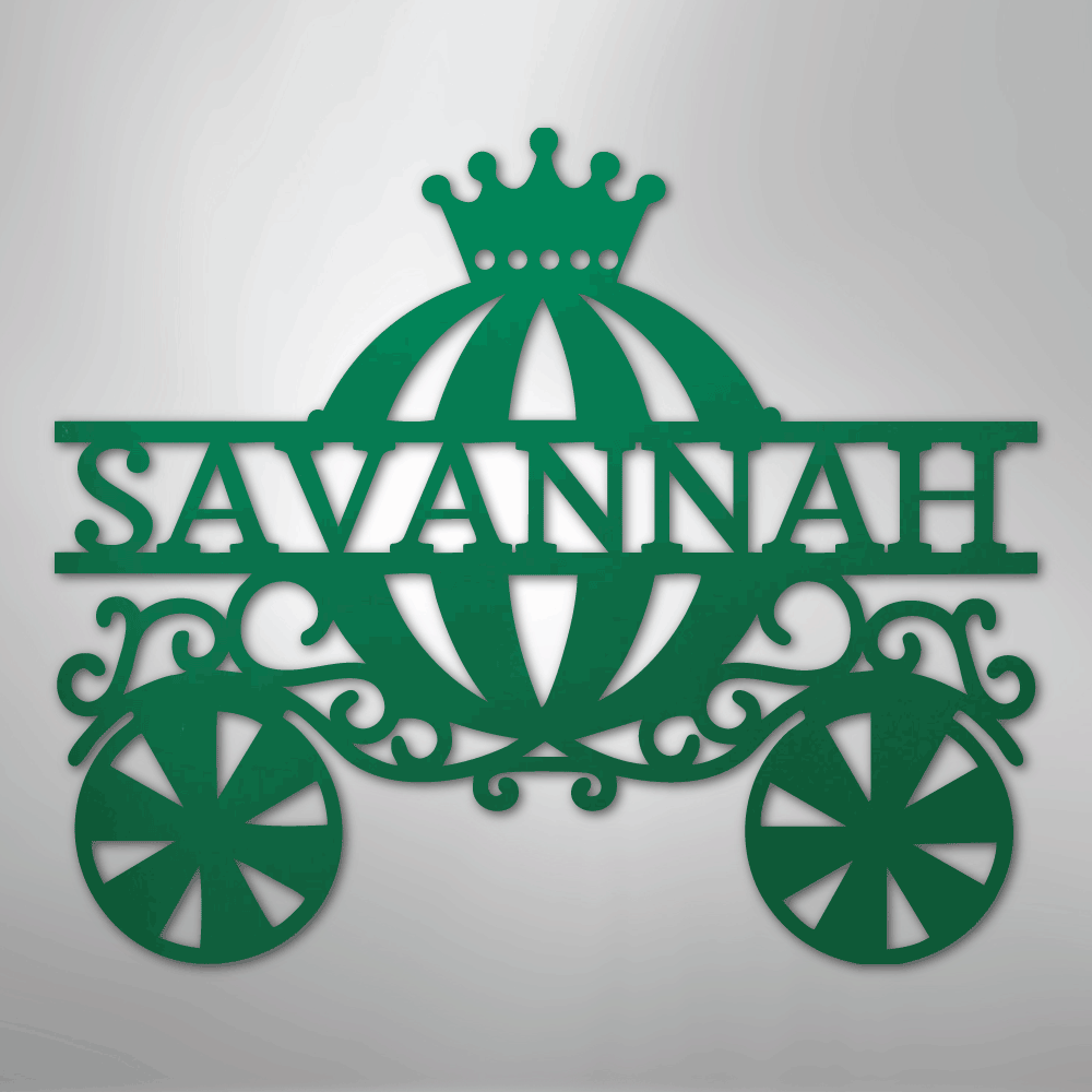 Princess Carriage Monogram - Steel Sign