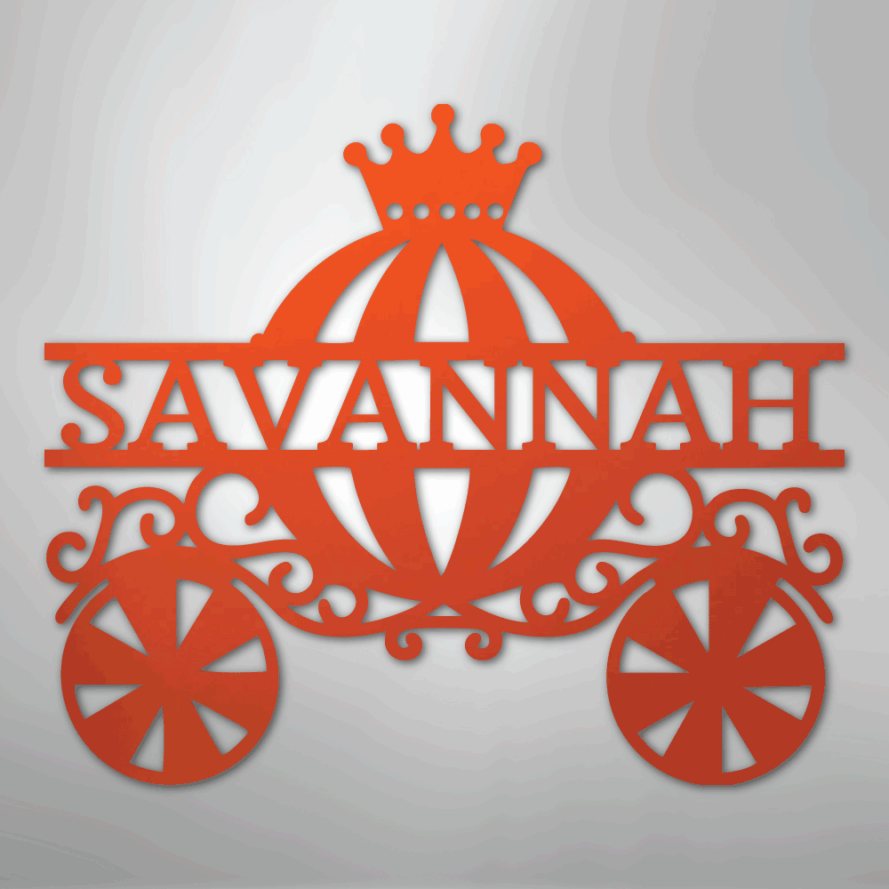 Princess Carriage Monogram - Steel Sign