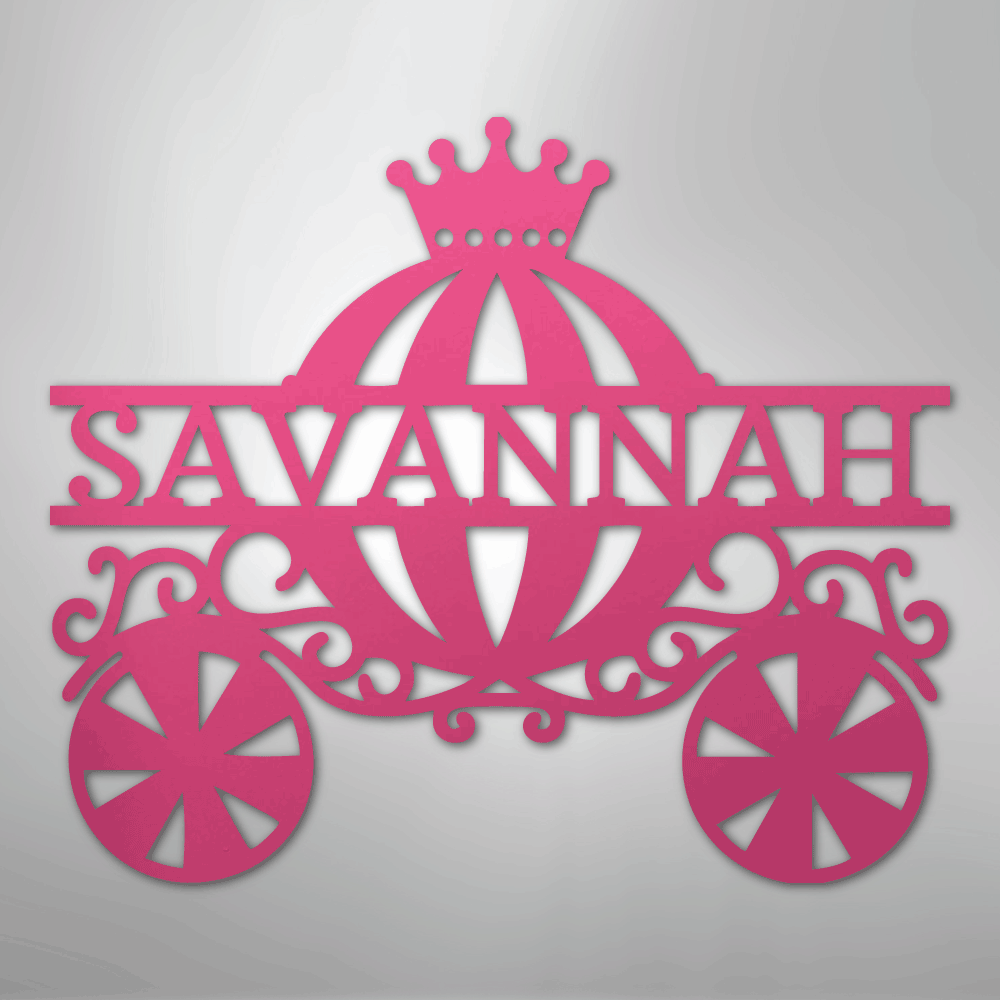 Princess Carriage Monogram - Steel Sign