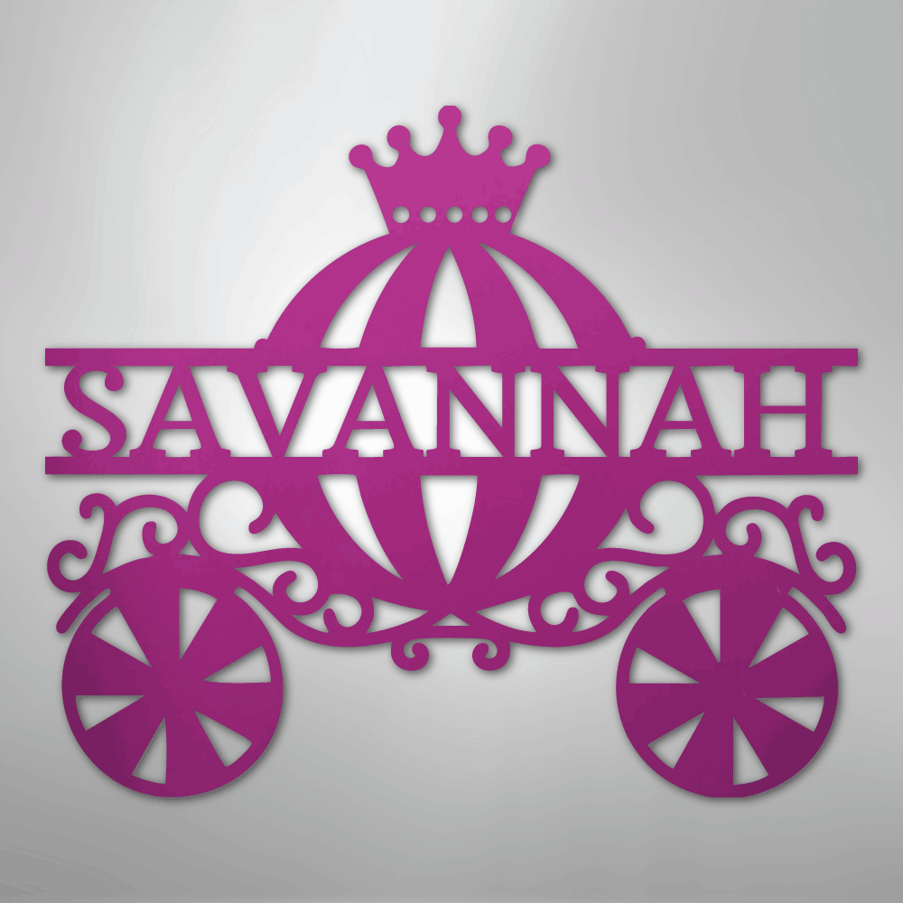 Princess Carriage Monogram - Steel Sign