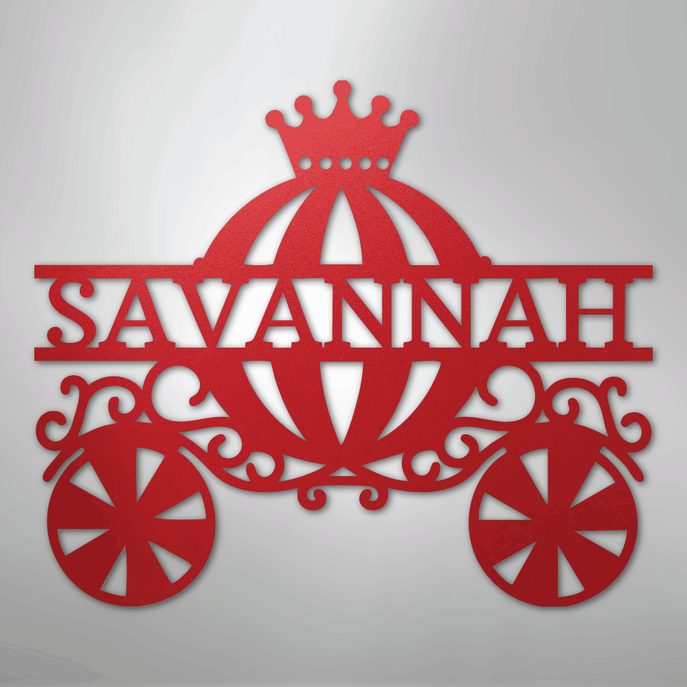 Princess Carriage Monogram - Steel Sign