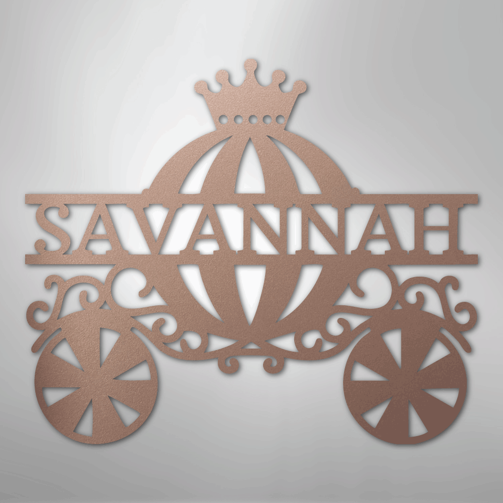 Princess Carriage Monogram - Steel Sign