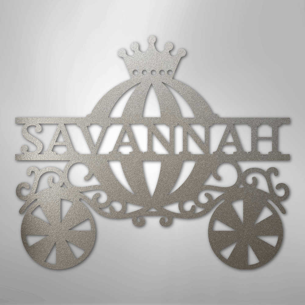 Princess Carriage Monogram - Steel Sign