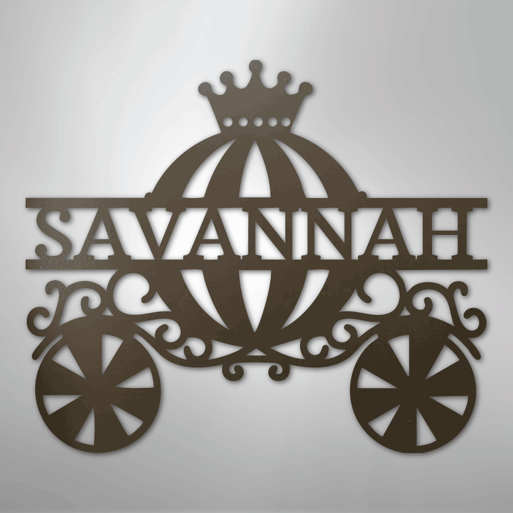 Princess Carriage Monogram - Steel Sign