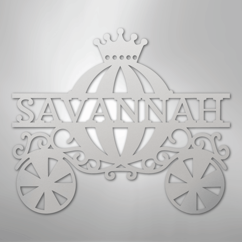 Princess Carriage Monogram - Steel Sign