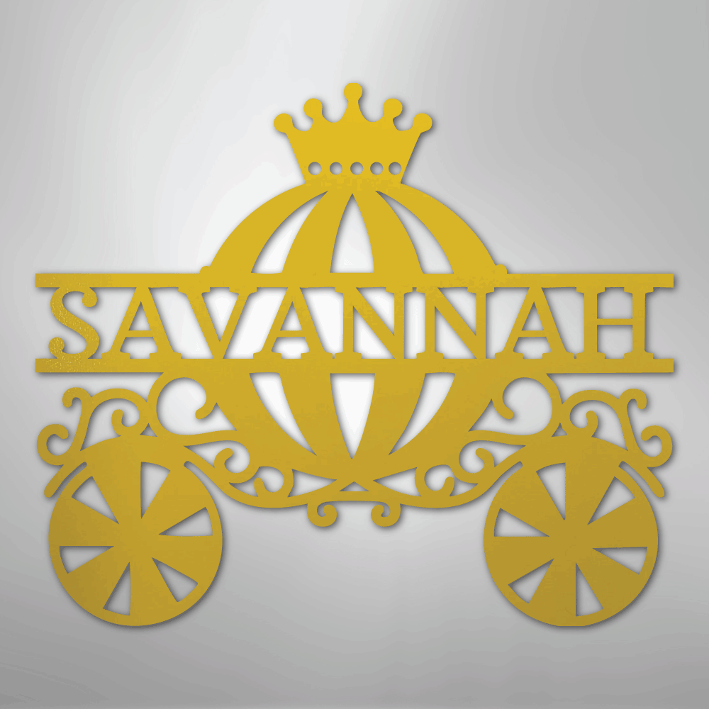 Princess Carriage Monogram - Steel Sign