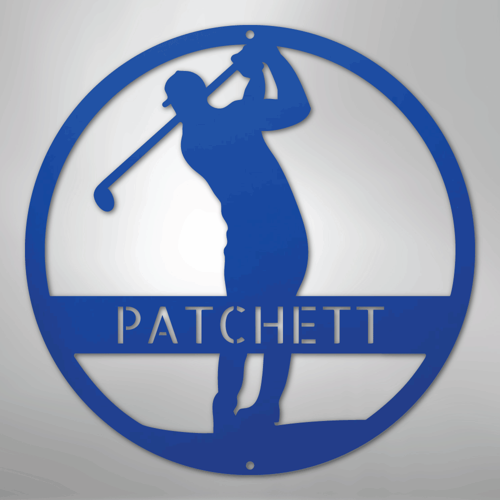 Golfer Monogram - Steel Sign