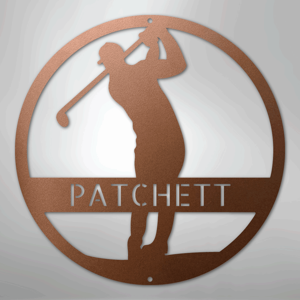 Golfer Monogram - Steel Sign
