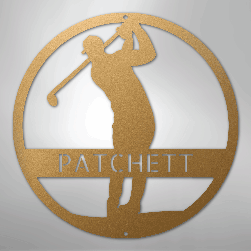Golfer Monogram - Steel Sign