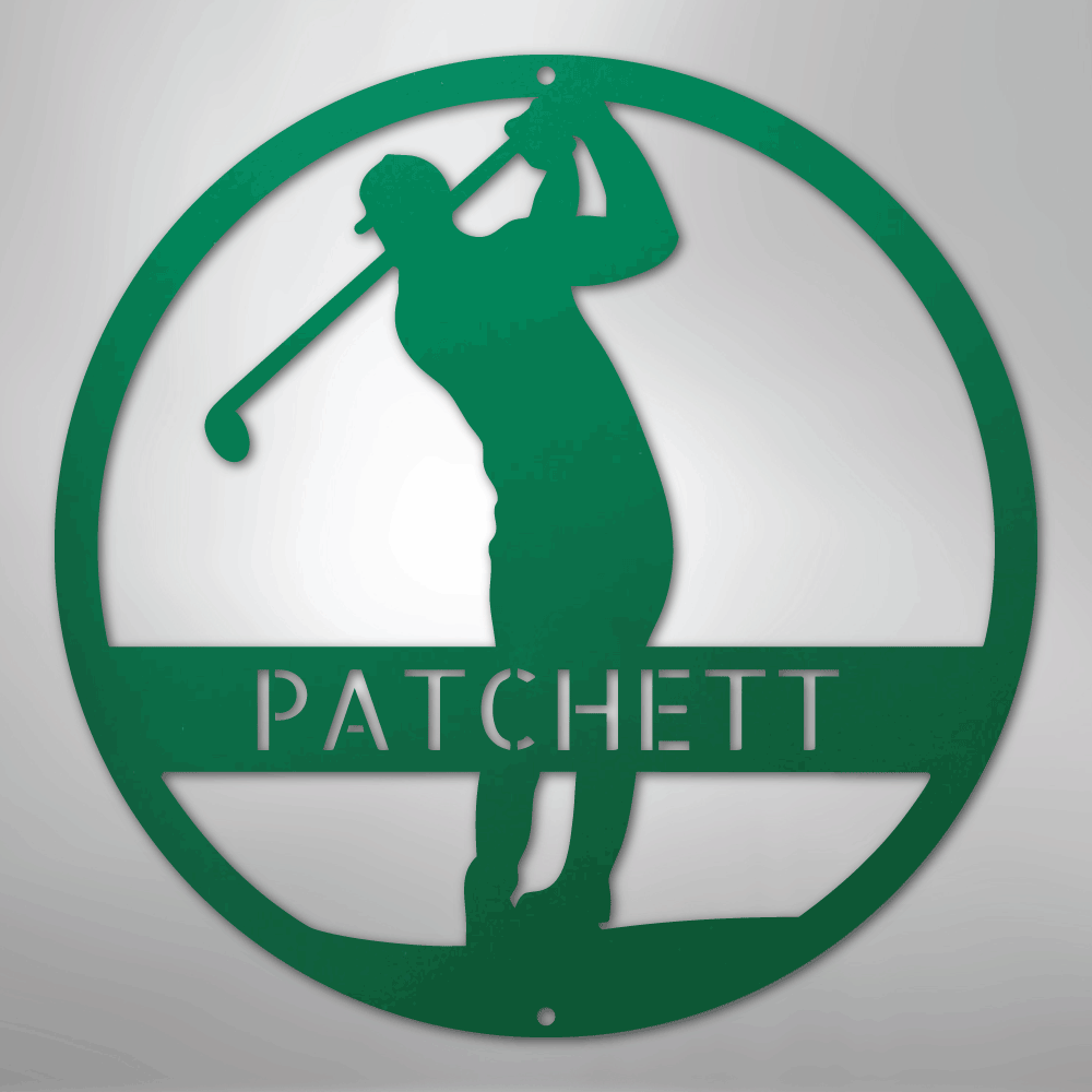 Golfer Monogram - Steel Sign