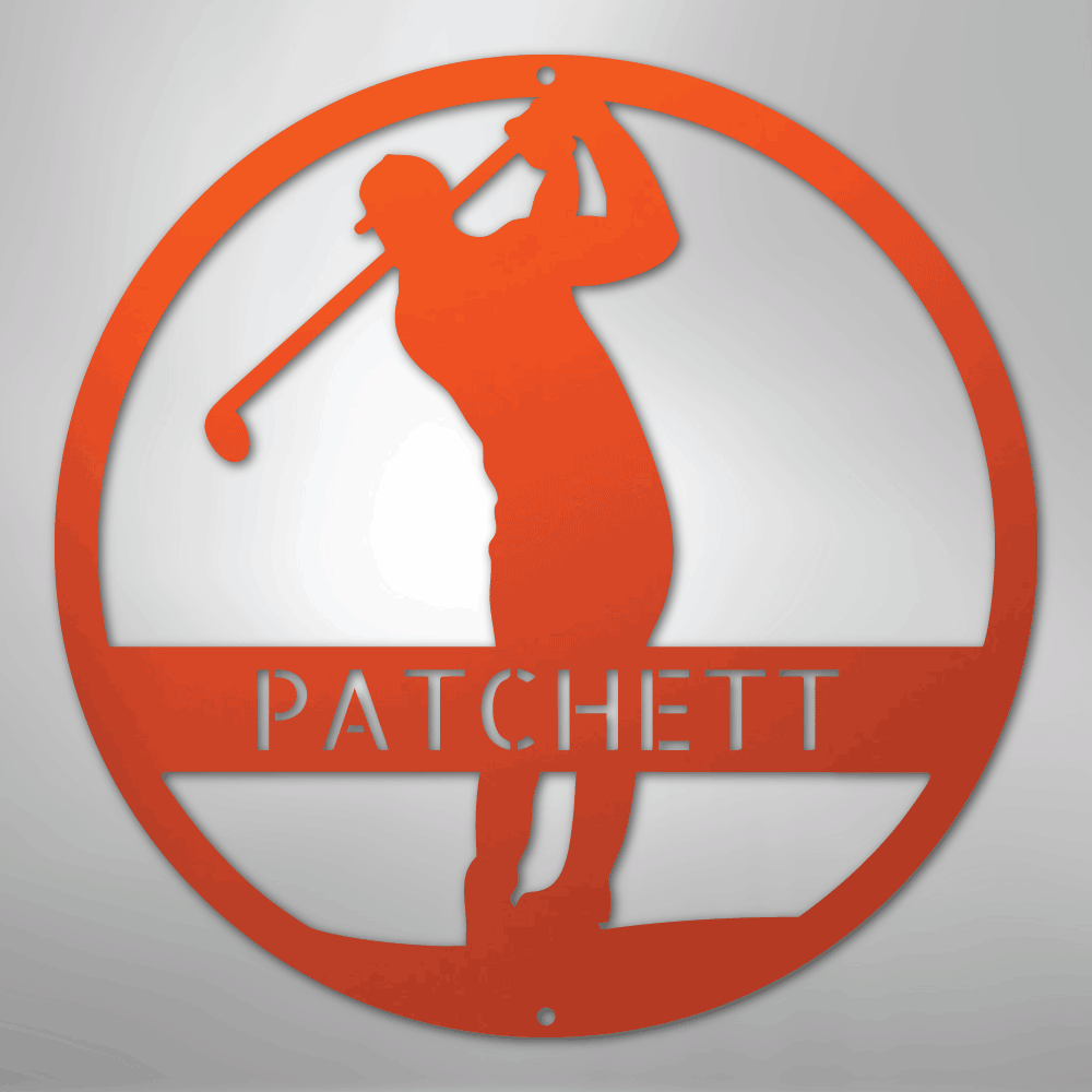 Golfer Monogram - Steel Sign