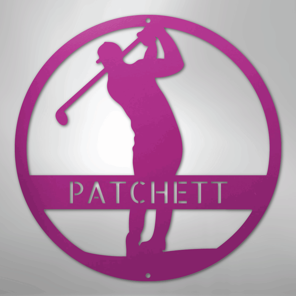 Golfer Monogram - Steel Sign