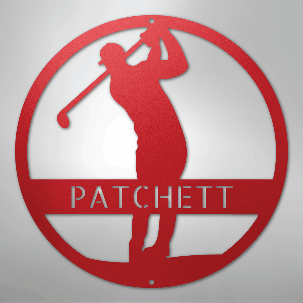 Golfer Monogram - Steel Sign