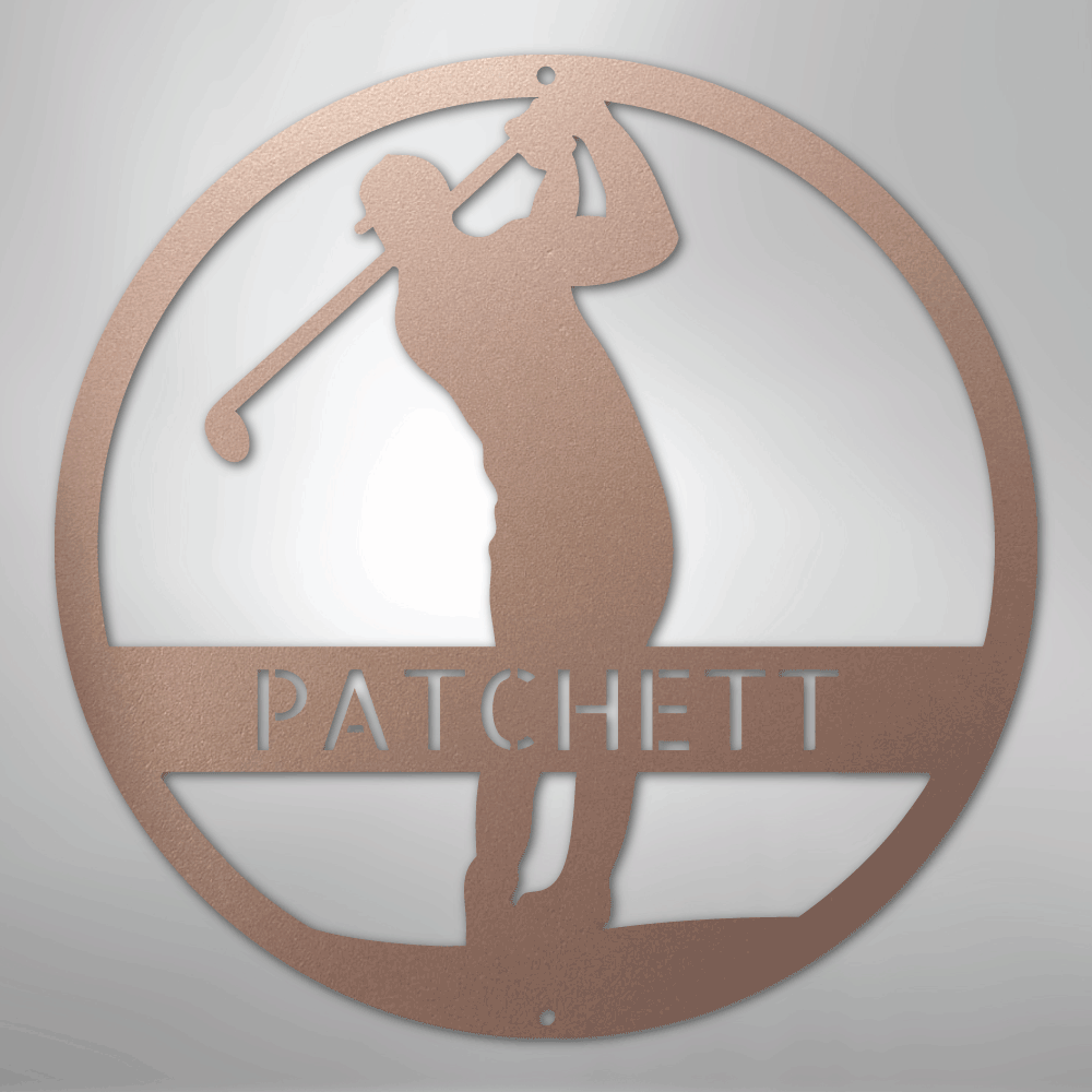 Golfer Monogram - Steel Sign