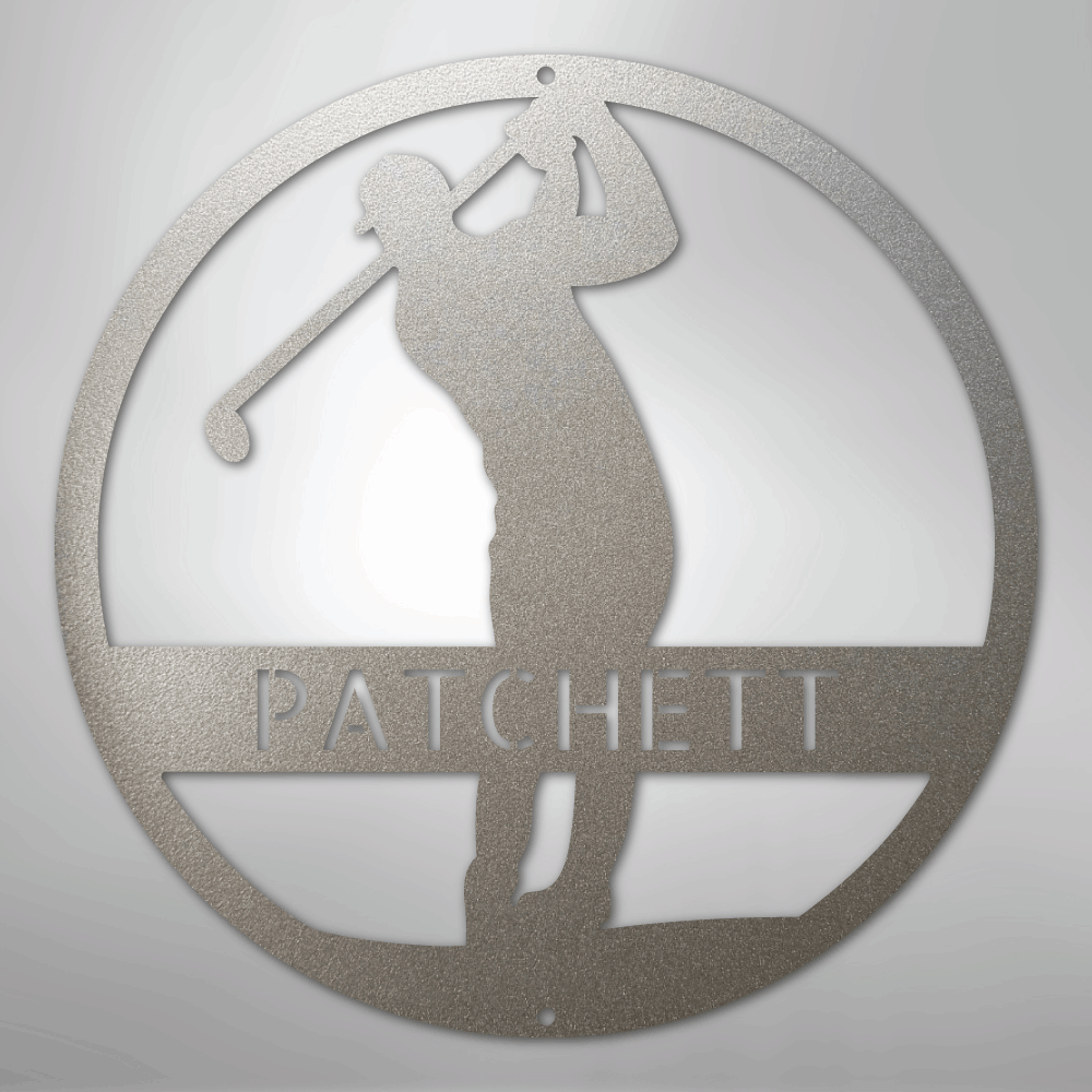 Golfer Monogram - Steel Sign