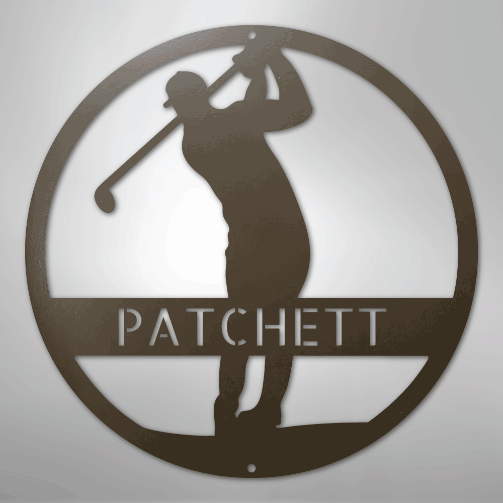Golfer Monogram - Steel Sign
