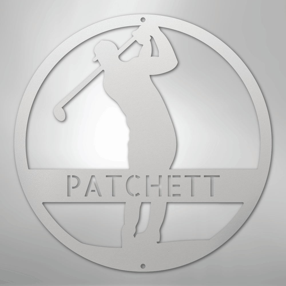Golfer Monogram - Steel Sign
