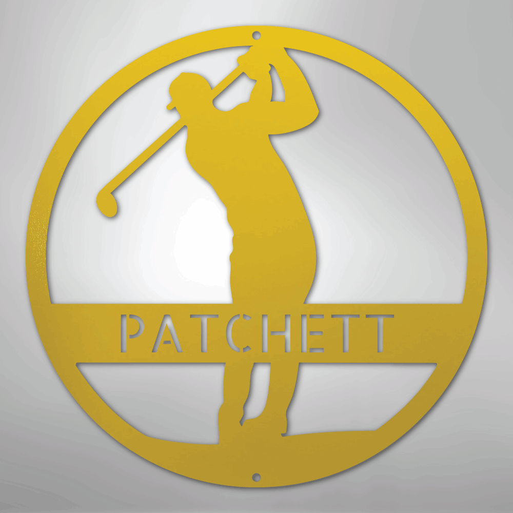 Golfer Monogram - Steel Sign