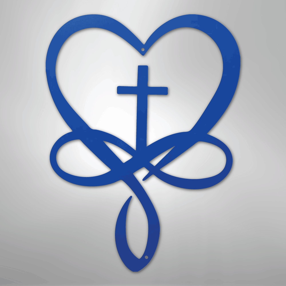 Love Infinity Cross - Steel Sign