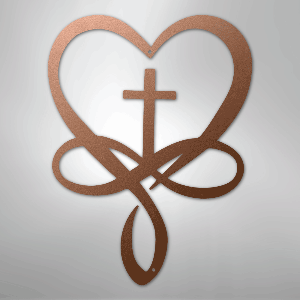 Love Infinity Cross - Steel Sign
