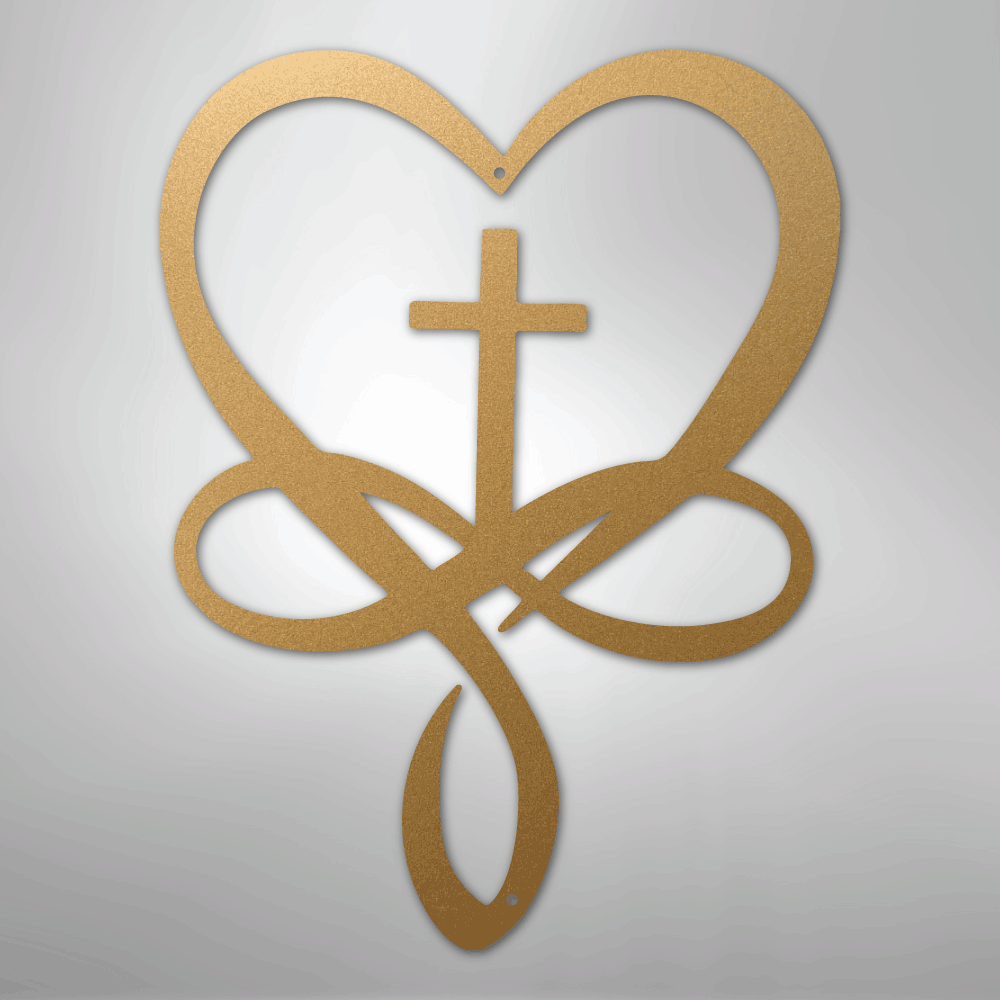 Love Infinity Cross - Steel Sign