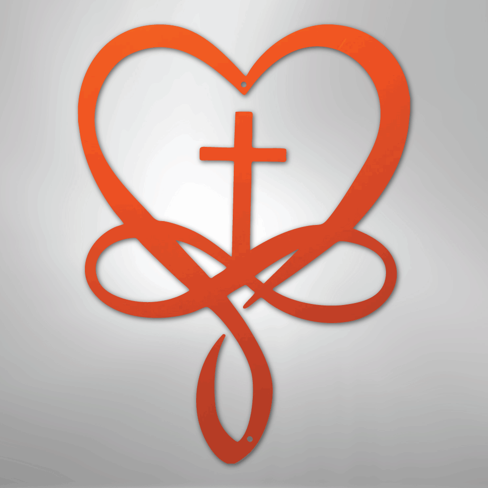 Love Infinity Cross - Steel Sign