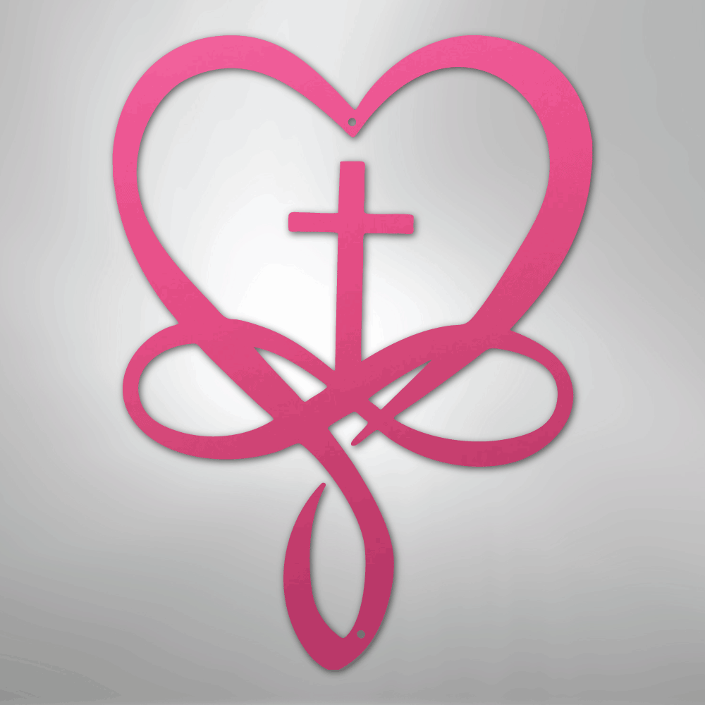 Love Infinity Cross - Steel Sign