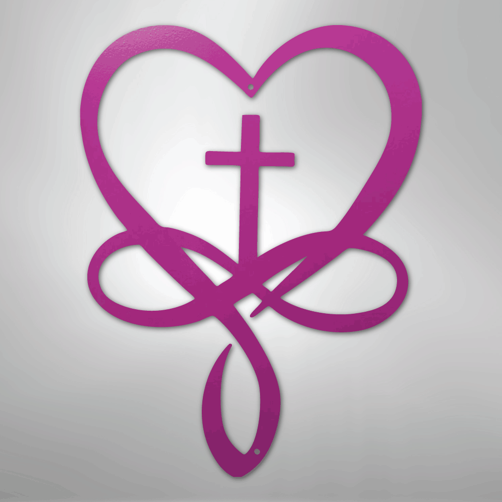 Love Infinity Cross - Steel Sign